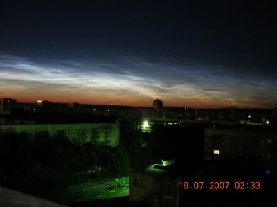 Серебристые облака 19 июля 2007 г.
г. Кемерово
