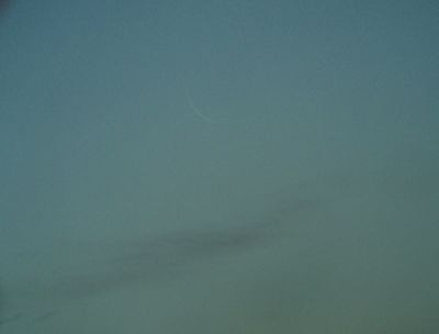 Лунный серпик, 29 часов до новолуния
2 июля 2008 г.

