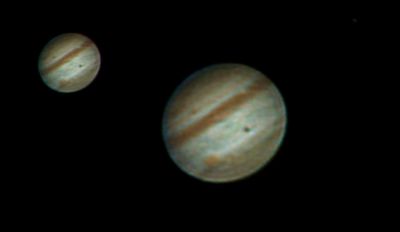 Прохождение Европы по диску Юпитера
25 сентября 2010 г. около 17-30 ч. UT
