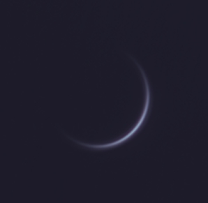 Серп Венеры
31 мая 2012 г. 13-31UT 
Высота над горизонтом 13,1°, элонгация от Солнца 8,7° (высота Солнца 6,3°), фаза 1,13%.
Ключевые слова: Венера